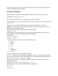 Scientific Notation