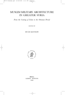 MUSLIM MILITARY ARCHITECTURE IN GREATER SYRIA