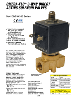 OMEGA-FLO 3-Way Direct Acting Solenoid Valves