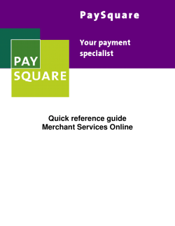 Quick reference guide Merchant Services Online