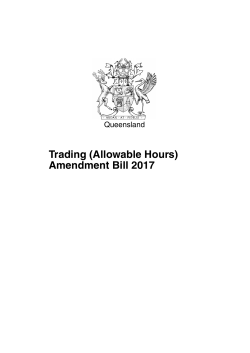 Trading (Allowable Hours) Amendment Bill 2017
