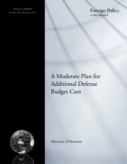 A Moderate Plan for Additional Defense Budget Cuts