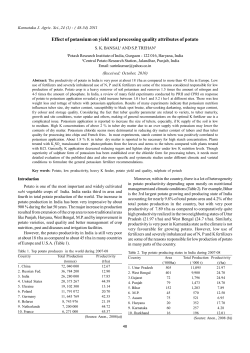 Effect of potassium on yield and processing quality attributes of potato