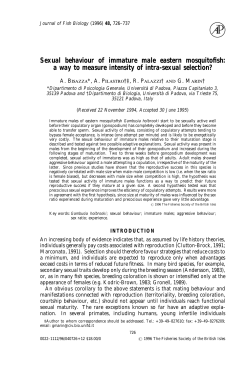Sexual behaviour of immature male eastern mosquitofish: a way to