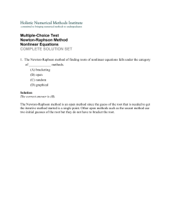Multiple-Choice Test Newton-Raphson Method Nonlinear Equations