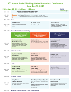 9 Annual Social Thinking Global Providers` Conference June 24 &ndash;26