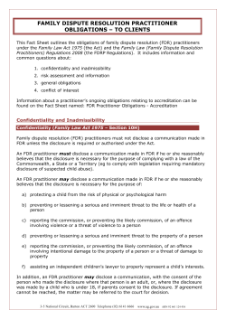 Fact sheet FDR Practitioner Obligations to clients