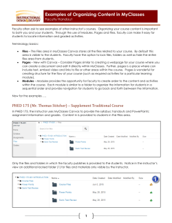 Examples of Organizing Content in MyClasses