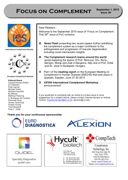 Issue 39, Sept 2015 - International Complement Society