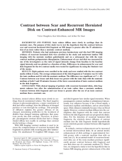 Contrast between Scar and Recurrent Herniated Disk on Contrast