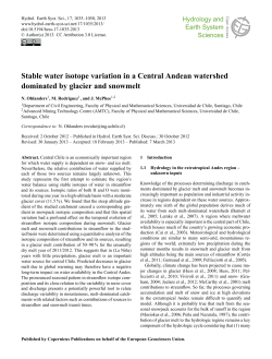 Stable water isotope variation in a Central Andean watershed