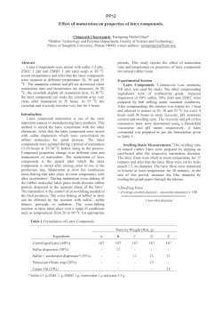 Effect of Maturation on Properties of Latex Compounds