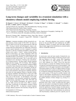 Long-term changes and variability in a transient simulation with a