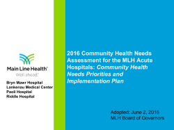 Assessment for the MLH Acute Hospitals