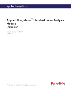 Applied Biosystems Standard Curve Analysis Module (Pub. no