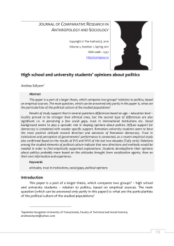 High school and university students` opinions about politics