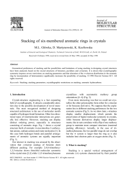 Stacking of six-membered aromatic rings in crystals