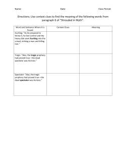 Directions: Use context clues to find the meaning of the following