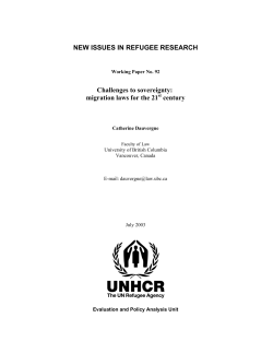 Challenges to sovereignty: migration laws for the 21st