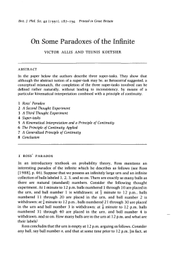 On Some Paradoxes of the Infinite