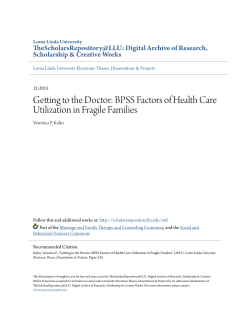 Getting to the Doctor: BPSS Factors of Health Care Utilization in