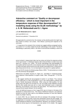 Interactive comment on &ldquo;Quality or decomposer efficiency &ndash; which is