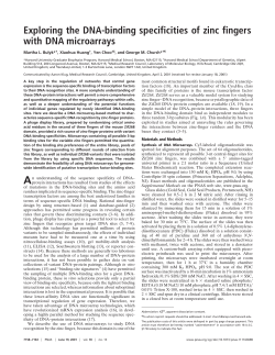 Exploring the DNA-binding specificities of zinc fingers