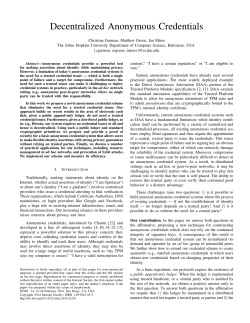 Decentralized Anonymous Credentials