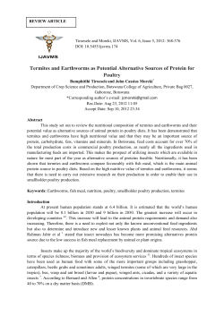 Termites and Earthworms as Potential Alternative Sources of Protein