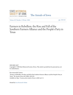 Farmers in Rebellion: the Rise and Fall of the Southern Farmers