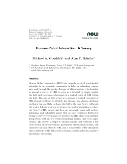 Human&ndash;Robot Interaction: A Survey