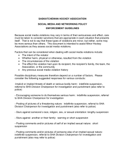 Enforcement Guidelines - Saskatchewan Hockey Association