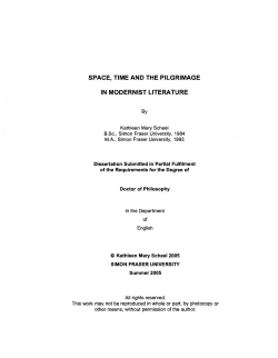 Space, time and the pilgrimage in modernist literature