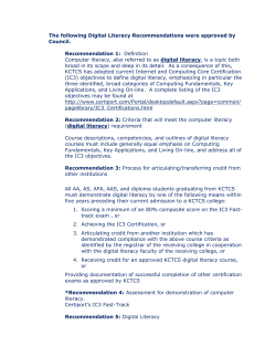 The following Digital Literacy Recommendations were approved by