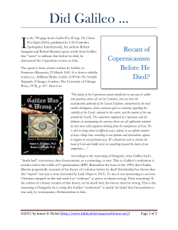 Did Galileo - Biblical Christian World View