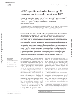 MPER-specific antibodies induce gp120 shedding and