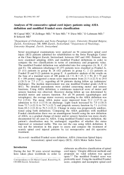 Analyses of 94 consecutive spinal cord injury patients using
