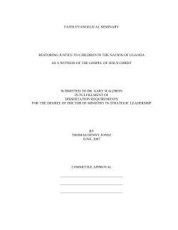 FAITH EVANGELICAL SEMINARY RESTORING JUSTICE TO