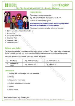 Support Pack - British Council Learn English