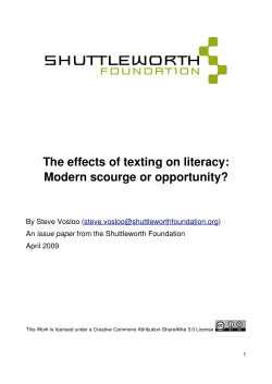 The effects of texting on literacy: Modern scourge
