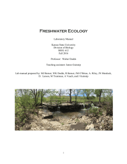 Freshwater Ecology - Kansas State University
