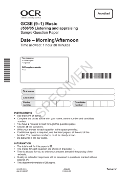 Unit J536/05 - Listening and appraising - Sample assessment