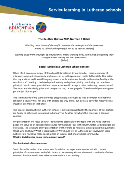 Social justice in a Lutheran school context