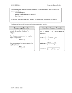 GEOMETRY A Semester Exam Review MCPS &copy; 2012&ndash;2013 1 The