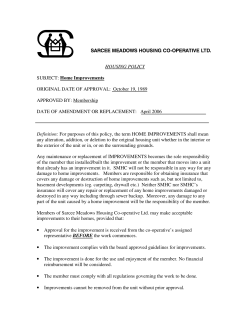HOUSING POLICY SUBJECT: Home Improvements ORIGINAL