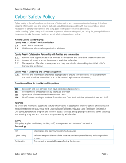 Cyber Safety Policy - Dudley Street Childcare and Kindergarten