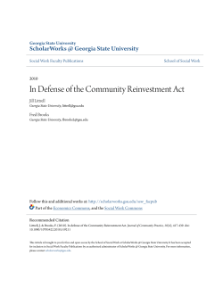 In Defense of the Community Reinvestment Act
