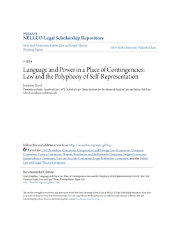 Language and Power in a Place of Contingencies: Law and the