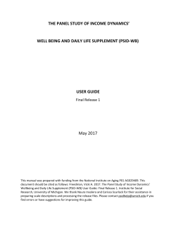User Guide - Panel Study of Income Dynamics