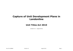 Capture for Unit Developments in Landonline – Unit Titles Act